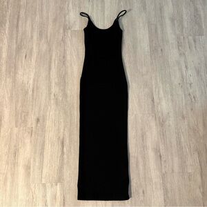 Meshki Black Ribbed Contour Maxi Dress
